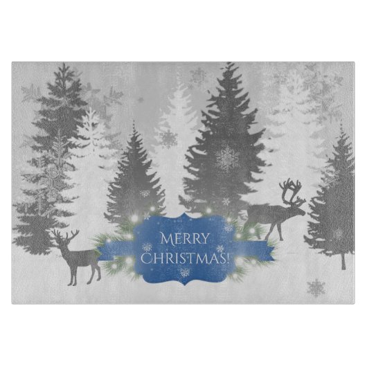 Winter Wonderland Cutting Board - Blue Snijplank (Voorkant)