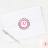 Winter Wonderland Damask Bat Mitzvah Sticker (Envelop)