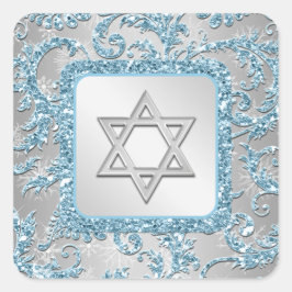 Winter Wonderland Damask Bat Mitzvah Sticker 11