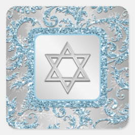 Winter Wonderland Damask Bat Mitzvah Sticker 11