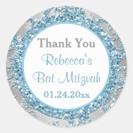 Winter Wonderland Damast Bat Mitzvah Sticker 7