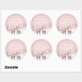 Winter Wonderland Dank u | Roze en herten Ronde Sticker (Vel)