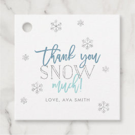 Winter Wonderland Dank u sneeuw veel blauw Bedankjes Labels