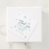 Winter Wonderland Dank u sneeuw veel blauw Bedankjes Labels (In situ)