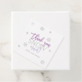 Winter Wonderland Dank u sneeuw veel Paarse Bedankjes Labels (In situ)