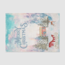 Winter Wonderland Decoupage Paper: Santa’s Sleigh