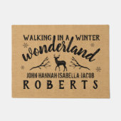 Winter Wonderland Deer Branches Custom Burlap Deurmat (Voorkant)