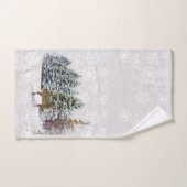 Winter Wonderland Deer en Pine Trees Holiday Handdoek (Handdoek)
