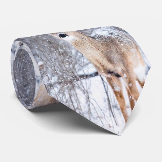 Winter Wonderland Deer Kerstfeestdag Mannen Stropdas (Opgerold)