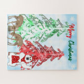 Winter Wonderland Deer, Tree, & Bear Christmas  Legpuzzel (Horizontaal)
