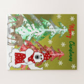 Winter Wonderland Deer, Tree, & Bear Christmas  Legpuzzel (Horizontaal)