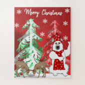 Winter Wonderland Deer, Tree, & Bear Christmas Legpuzzel (Verticaal)