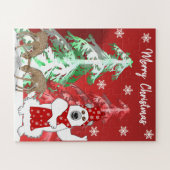 Winter Wonderland Deer, Tree, & Bear Christmas  Legpuzzel (Horizontaal)