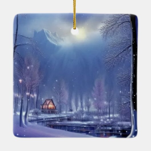 Winter Wonderland Design Keramisch Ornament (Achterkant)