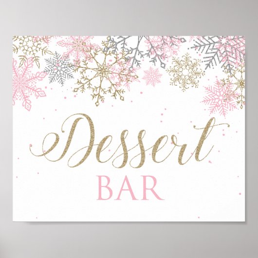 Winter Wonderland Dessert Bar Bord Poster (Voorkant)