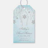 Winter Wonderland Diamant Sneeuwvlokken Zoet 16 Cadeaulabel (Voorkant)