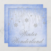 Winter Wonderland Diamond Snowflakes Prom Blue Kaart (Voorkant / Achterkant)