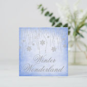 Winter Wonderland Diamond Snowflakes Prom Blue Kaart (Staand voorkant)