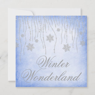 Winter Wonderland Diamond Snowflakes Prom Blue Kaart