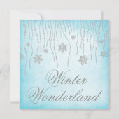 Winter Wonderland Diamond Snowflakes Prom Kaart (Voorkant)