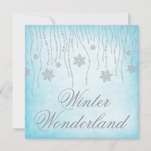 Winter Wonderland Diamond Snowflakes Prom Kaart (Voorkant)