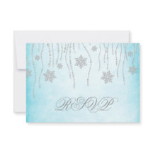 Winter Wonderland Diamond Snowflakes RSVP-kaart