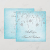 Winter Wonderland Diamond Snowflakes Sweet 16 Kaart (Voorkant / Achterkant)