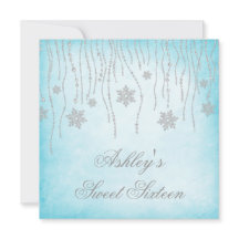 Winter Wonderland Diamond Snowflakes Sweet 16