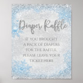 Winter Wonderland Diaper Raffle Table Sign Poster (Voorkant)