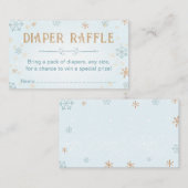 Winter Wonderland Diaper Raffle Ticket Baby shower Informatiekaartje (Voorkant / Achterkant)