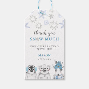 Winter Wonderland Dieren jongen Favor bedankt Cade Cadeaulabel