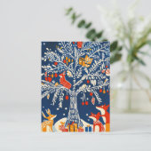 Winter Wonderland, dierkaart, volksfeestkunst Feestdagenkaart (Staand voorkant)