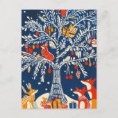 Winter Wonderland, dierkaart, volksfeestkunst Feestdagenkaart (Voorkant)