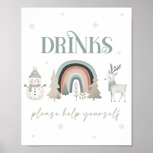 Winter Wonderland Drinken Tafelbord Poster (Voorkant)