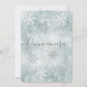 Winter wonderland dusty blue bokeh Quinceañera Kaart (Achterkant)