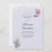 Winter Wonderland Dusty Blue Brunch en Bubble Kaart (Voorkant)