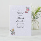 Winter Wonderland Dusty Blue Brunch en Bubble Kaart (Staand voorkant)