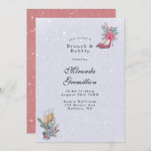 Winter Wonderland Dusty Blue Brunch en Bubble Kaart (Voorkant / Achterkant)