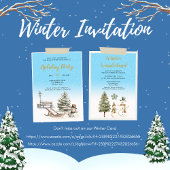 Winter Wonderland Dusty Blue Holiday Kaart