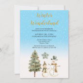 Winter Wonderland Dusty Blue Holiday Kaart (Voorkant)