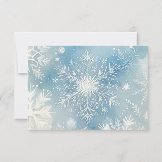 Winter Wonderland Dusty Blue RSVP Card (Achterkant)