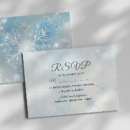 Winter Wonderland Dusty Blue RSVP Card Kaartje
