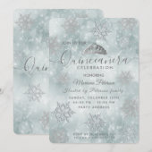 Winter wonderland dusty blue tiara Quinceañera Kaart (Voorkant / Achterkant)