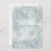 Winter wonderland dusty blue tiara Quinceañera Kaart (Achterkant)