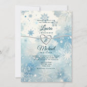 Winter Wonderland Dusty Blue Uitnodiging (Voorkant)