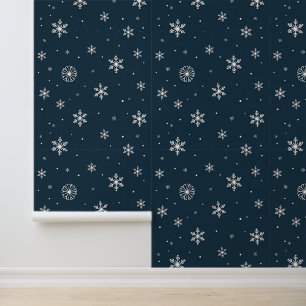Winter Wonderland: een delicaat sneeuwvlokpatroon Behang
