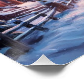 Winter Wonderland: een schemerdorp op de berg Perfect Poster (Hoek)