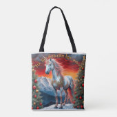 Winter Wonderland Eenhoorn: Feestelijk Kerst Tas (Achterkant)