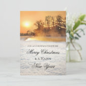 Winter Wonderland Eerste Kerstmis Fotokaart Save The Date (Staand voorkant)
