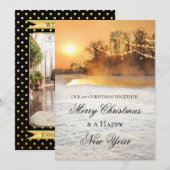 Winter Wonderland Eerste Kerstmis Fotokaart Save The Date (Voorkant / Achterkant)